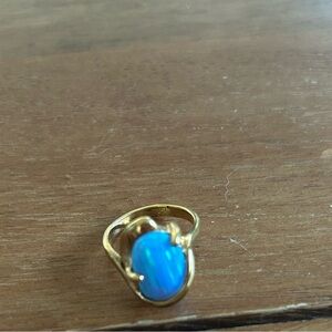 Gold Ring with Blue Stone